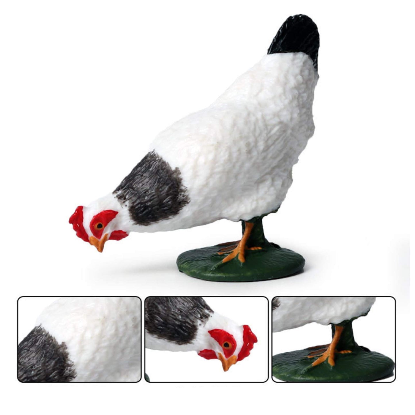 Fevoila Farm Animals Figures, 5 Piece Simulated Farm Chicken Animal Statue Realistic Chicken Farm Animals Figures Cake Topper, Chicken Model Easter