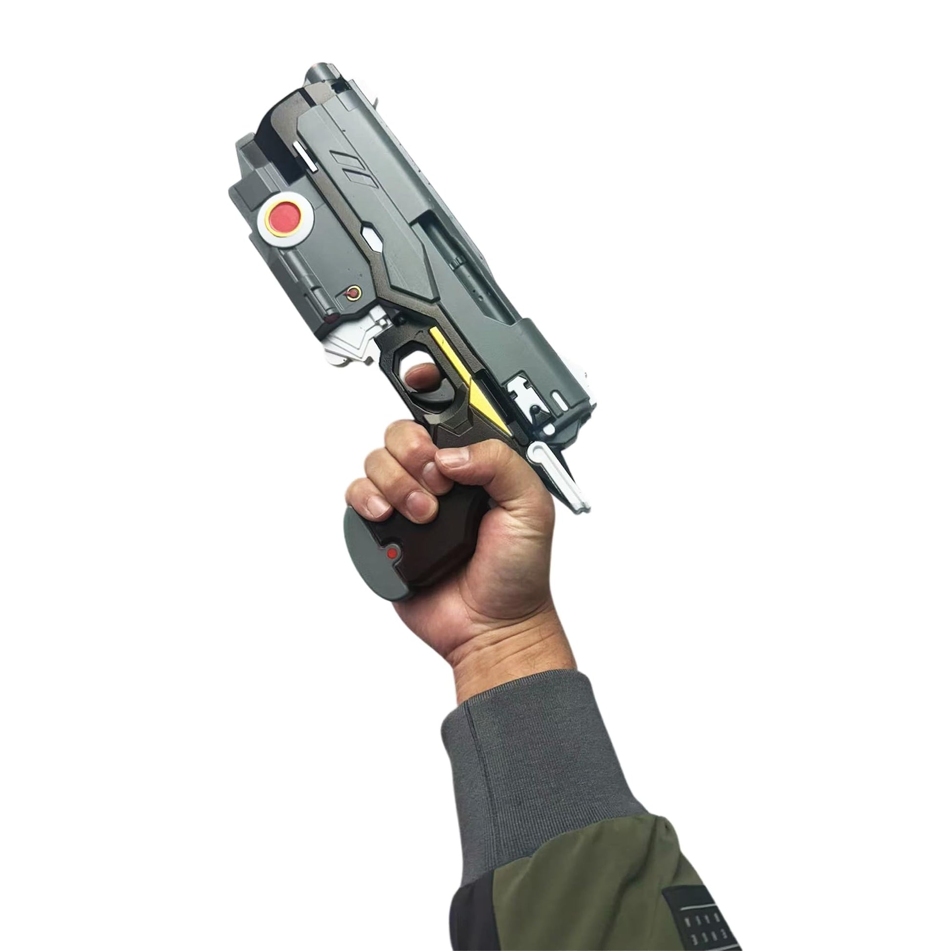 12" Sci-Fi Corporate Security Sidearm - EMG-Inspired Foam Pistol Prop for Cosplay, Wasteland & Space-Themed Costumesn