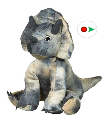Bear Fun Creations Recordable 16" Plush Tops The Triceratops w/20 Second Digital Recorder for Special Messages, Rymes or Songs