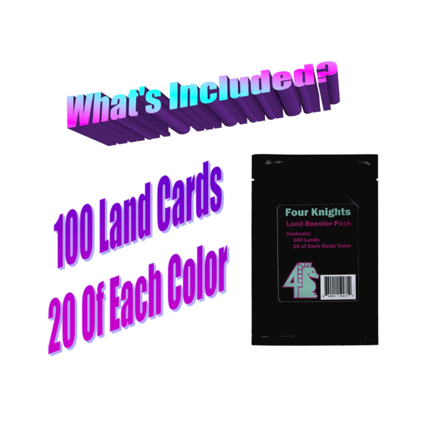 Four Knights: MTG TCG Basic Land Booster Pack 100 Cards 20 of Each Color Compatible with Magic