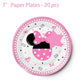 117 Pcs Pink Cartoon Party Dessert Plates Napkins Forks Tablecloth Cups Birthday Banner Tablecovers for Baby Shower Girls 1st 2nd 3rd 4th 5th Birthday