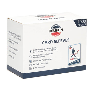 1000ct Soft Trading Card Sleeves - Clear Penny Sleeves, Toploaders for Trading Cards, Card Protector Sleeves for Standard Cards, Baseball Cards