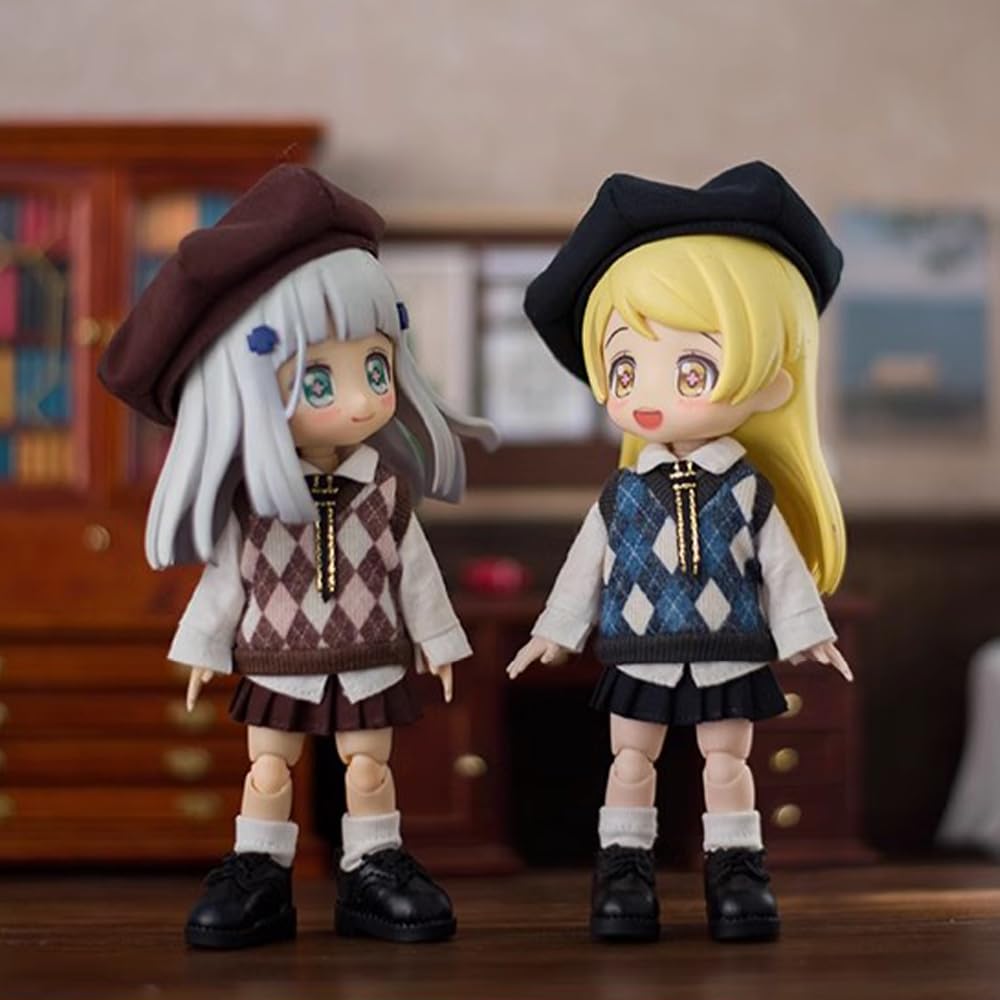 niannyyhouse School Uniform Outfit for Ob11 1/12 BJD Doll 4.3 inches (11 cm) Body (A-6)