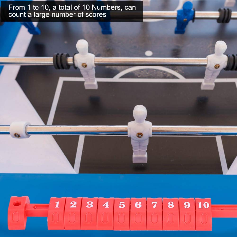 2pcs Table Football Counter 10 Numbers Scoring Score Counter Indicator for Standard Foosball Tables(Red&Blue)