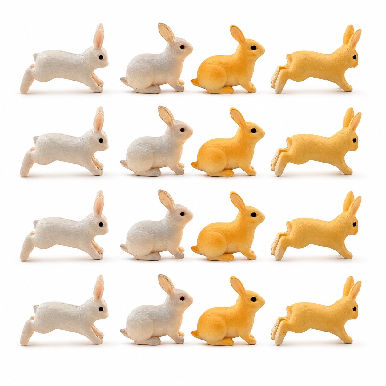 12 Pcs Easter Bunny Figures Fairy Garden Miniature Rabbit Figures Farm Animal Bunny Figurines Cake Topper Decorations Easter Egg Fillers Party Favors