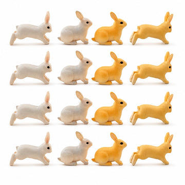 12 Pcs Easter Bunny Figures Fairy Garden Miniature Rabbit Figures Farm Animal Bunny Figurines Cake Topper Decorations Easter Egg Fillers Party Favors
