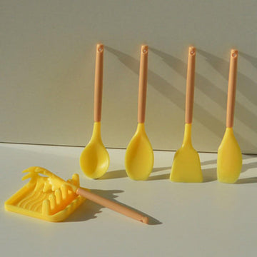 Miniature Cooking Utensil Set, 1:6 Scale Cooking Utensil Set, Dollhouse Miniature Spatula Soup Ladle Scraper Spaghetti Server, Dollhouse Kitchen