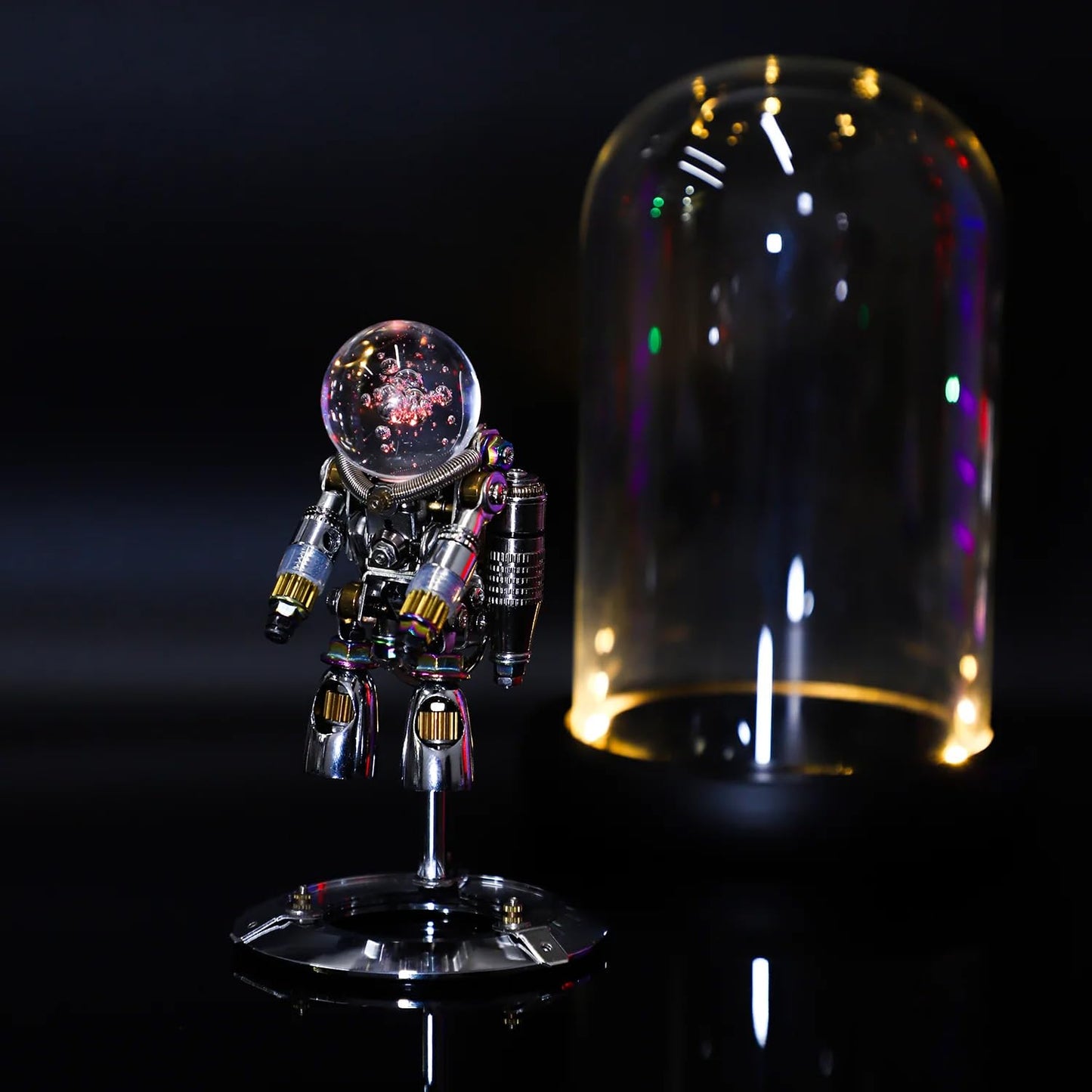 Mostarle 3D Metal Puzzle Nebula Astronaut Model Kit - DIY Steampunk Mechanical Building Set, Stainless Steel Space Figurine, Challenging Brain Teaser