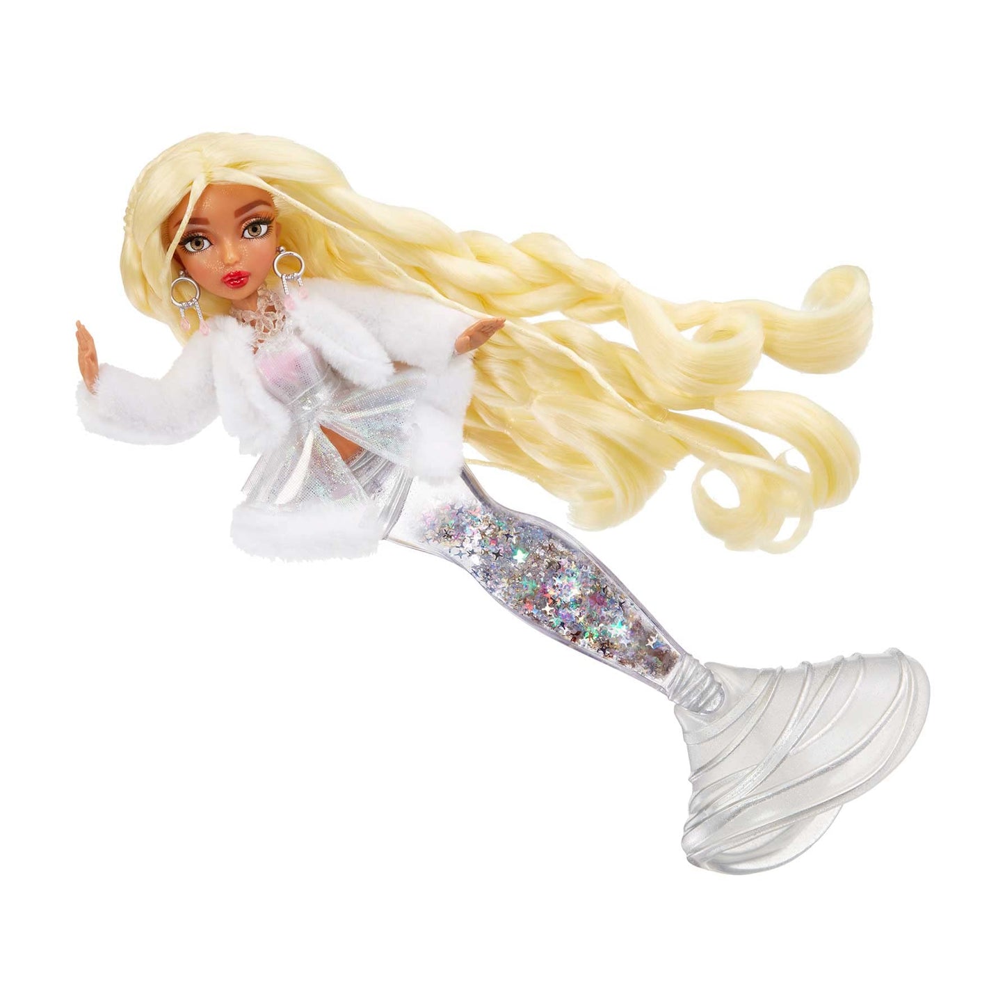 MERMAZE MERMAIDZ™ Winter Waves Gwen™ Mermaid Fashion Doll with Color Change Fin, Glitter-Filled Tail and Accessories 13.5 Inch