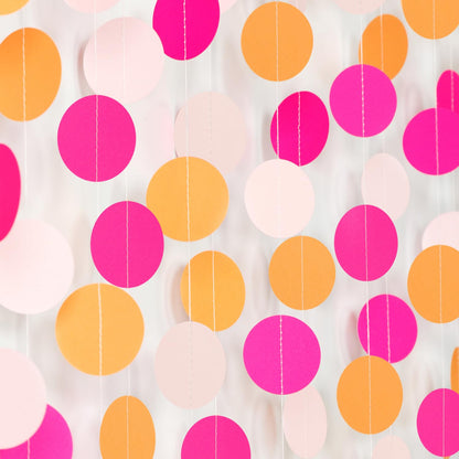 Hot-Pink Burnt-Orange Fall Party-Decorations Garland - 64Ft Birthday Baby Shower Paper Streamers Banner,Sunset Autumn Thanksgiving Bridal Wedding