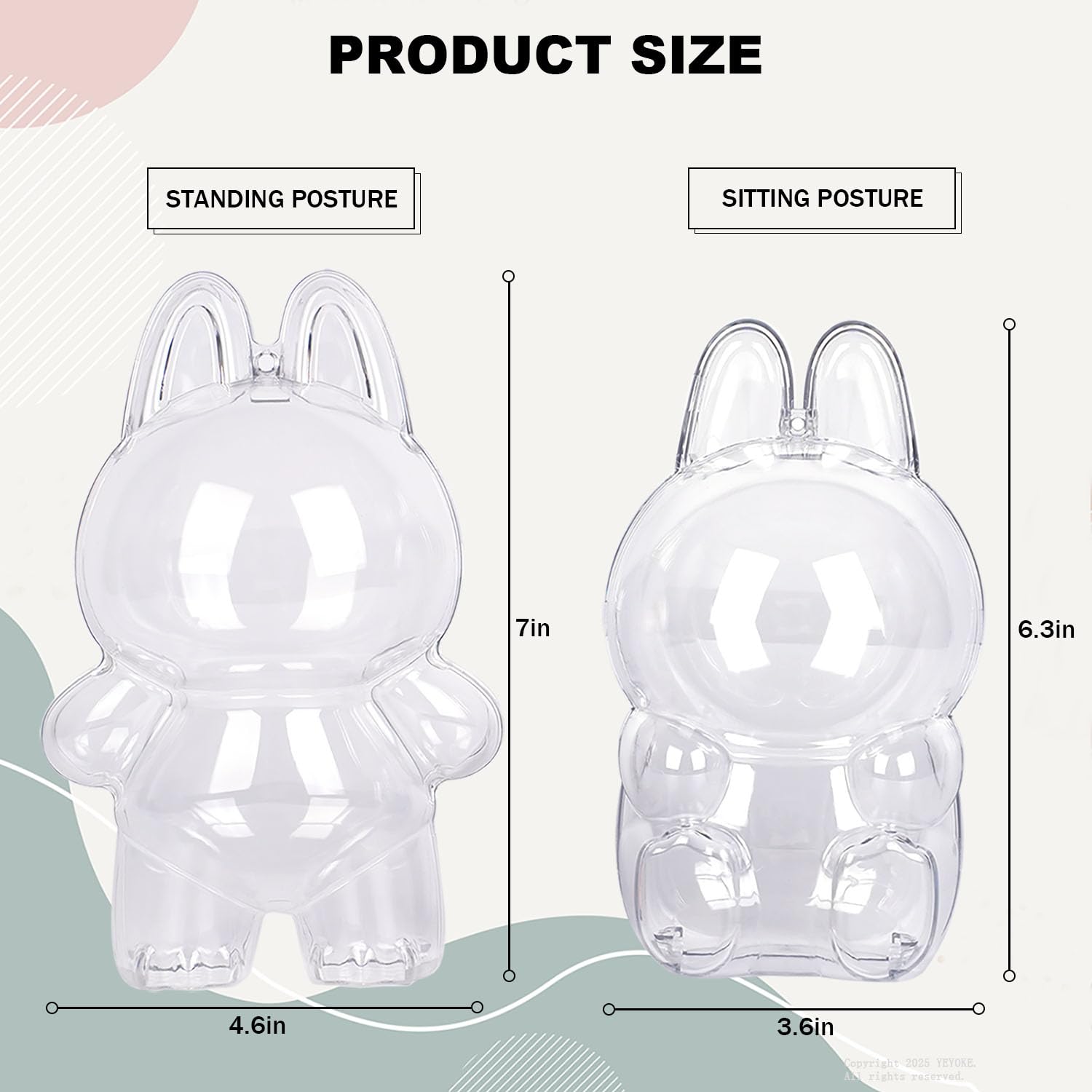 Protective Case Compatible with LABUBU Doll - Crystal-Clear Hard Display Box with Keychain & Dustproof Cover, Secure Backpack Hooks for Shelf/Outdoor
