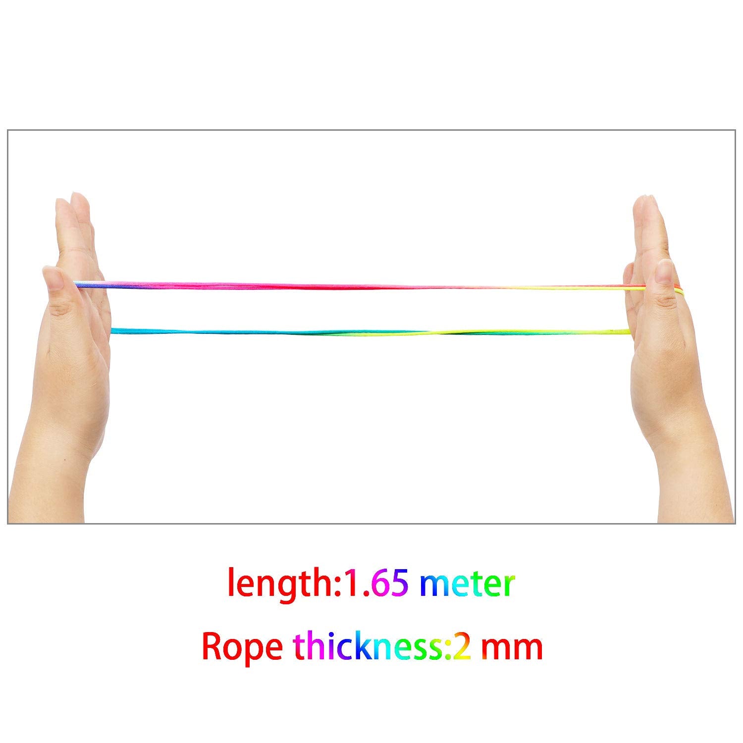 meekoo 6 Pieces Cats Cradle String Hand Game Finger String Toy Supplies, 165 cm Length, Rainbow Color