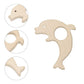 Penta Angel 10Pcs Wood Teething Rings Pain Relief Natural Wood Teething Toys Wooden Teether Animals for Infant Toddler, Turtles Swallows Dolphins