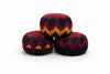 Funny Guy Mugs Footbag Balls 3 Pack Handmade Crocheted Kick Toss Balls from Guatemala Assorted Patterns Burgundy Black