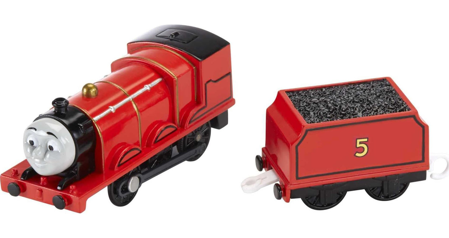 Thomas & Friends Motorized Toy Train James Battery-Powered Engine with Coal Car for Preschool Pretend Play Kids Ages 3+ Years