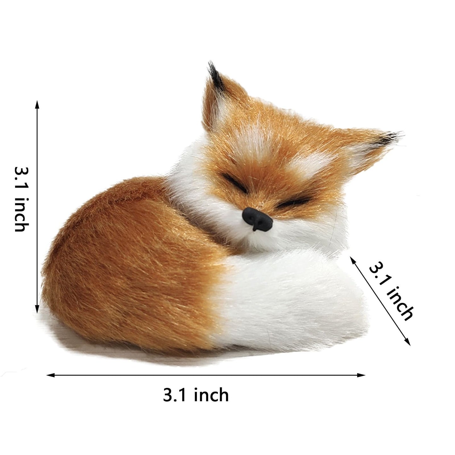 GUDVES Realistic Brown Fox Statue Furs Squatting Model Home Decoration Animals World Collectible Gift for Animal Lovers (Fox Toy)