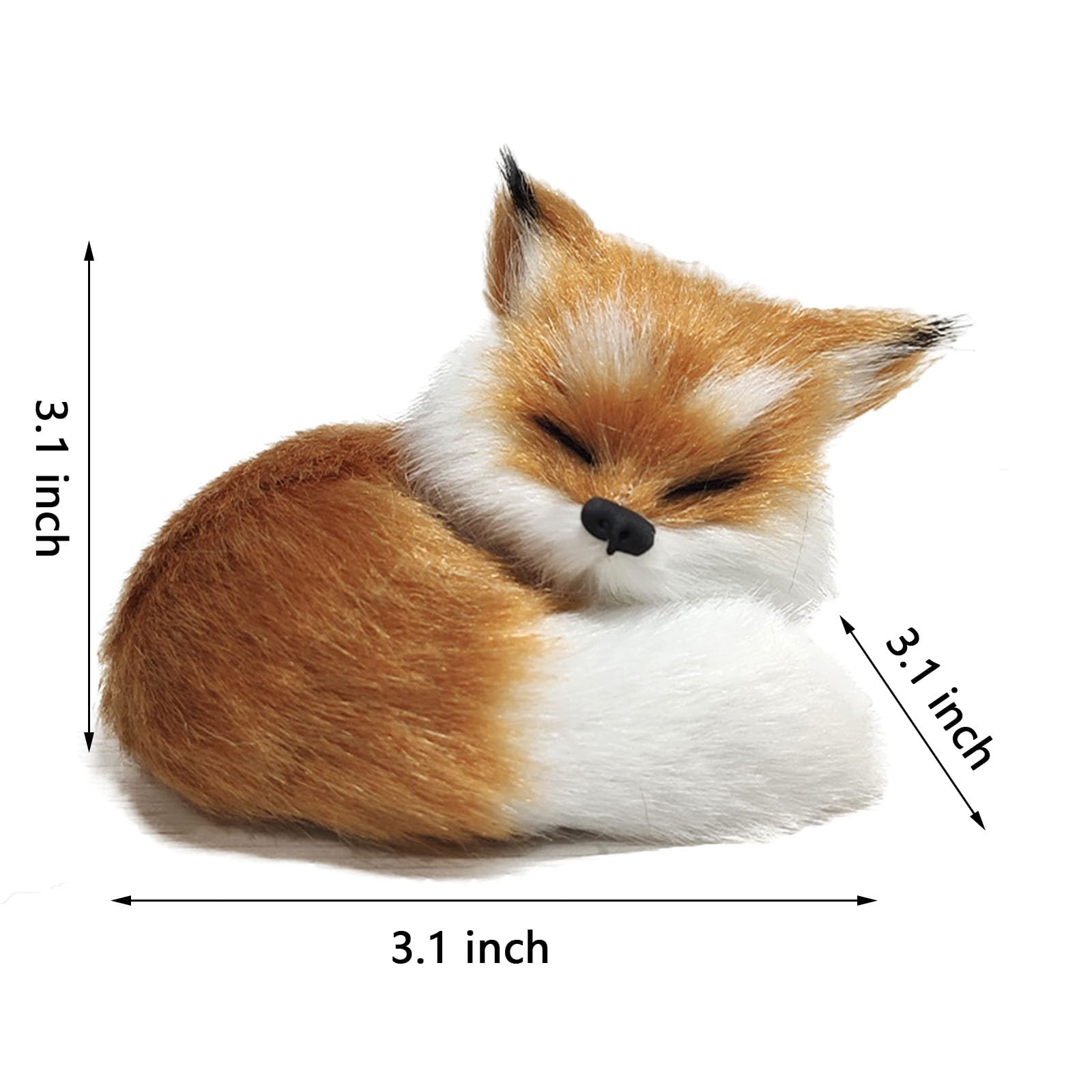 GUDVES Realistic Brown Fox Statue Furs Squatting Model Home Decoration Animals World Collectible Gift for Animal Lovers (Fox Toy)