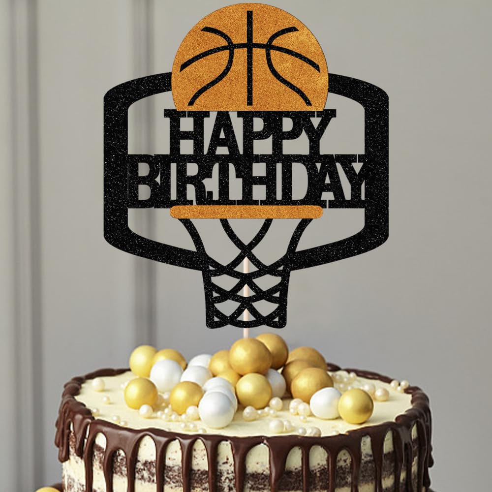 Dxsdgetue Basketball Happy Birthday Cake Topper Basketball Party Supplies