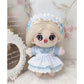 niannyyhouse 10cm Plush Doll Clothes Maid Outfit Headdress Apron Dress Doll Dress up (Pink)