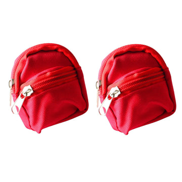 2Pcs Red Mini Doll Backpack School Bag Model Dollhouse School Accessory for 1/6 Scale Dollhouse Decor,Simulation Mini School Bag Model,Dollhouse
