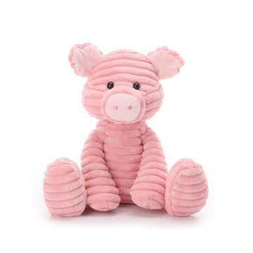 Apricot Lamb Plush Toys Corduroy Pig Soft Stuffed Animal Cuddly 9''