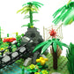 ZHX Rainforest Jungle Bridge Building Block Toys with 2pcs Baseplates(10x10 inches Each) Garden Bricks Accessories Bush Flowers Animals Coconut Trees