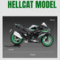 HTLNUZD 1/12 Ninja ZX10R Alloy Die Cast Motorcycle for Kawasaki Ninja ZX10R Vehicle Sound and Light Off Road Autocycle Collectible Model (Green ZX10R)