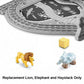 Fisher-Price Replacement Parts GeoTrax On The Go Zoo Playset N4799 - Replacement Lion, Elephant and Haystack Figures