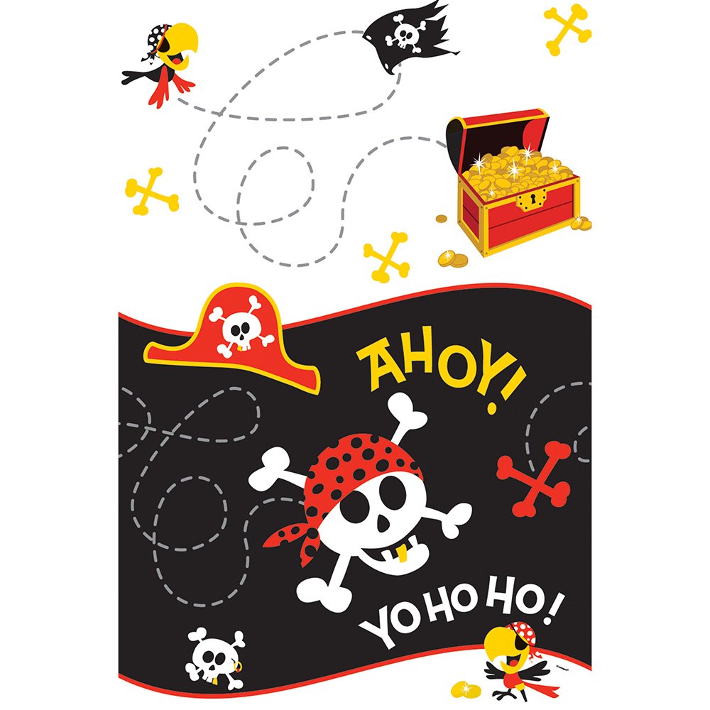 Pirate Party Plastic Tablecloth, 84" x 54"