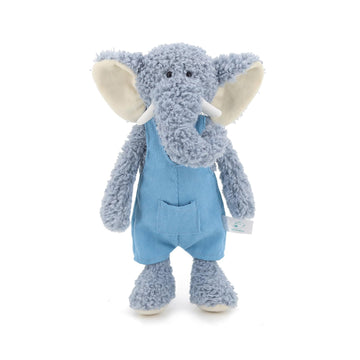 MR ViviCare 16" Soft Blue Elephant Stuffed Animals for Boys and Girls,Cuddly Knitted Dressed Stuffed Elephant Plush Toys for Newborn Babies