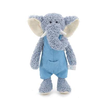 MR ViviCare 16" Soft Blue Elephant Stuffed Animals for Boys and Girls,Cuddly Knitted Dressed Stuffed Elephant Plush Toys for Newborn Babies