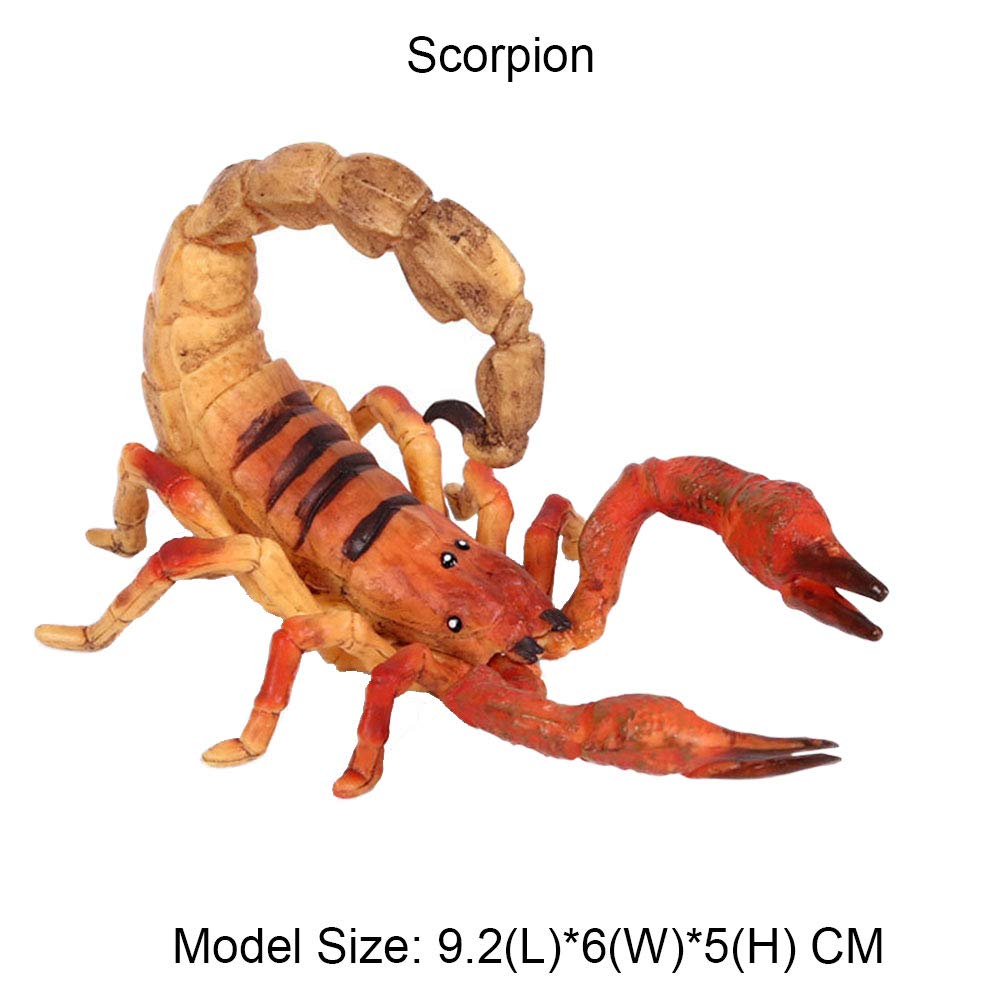 FLORMOON Animal Figures Realistic Scorpion Plastic Early Educational Toys Cupcake Topper Party Gift for Kids 2+ Year Old