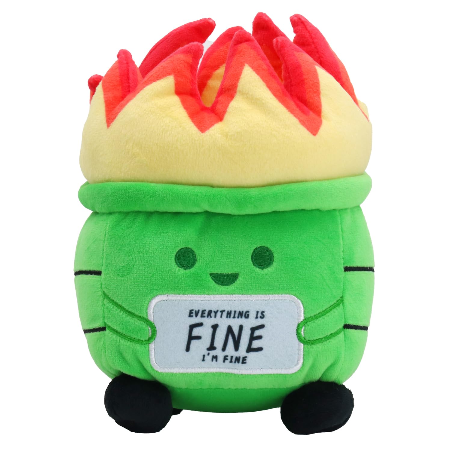 BEEPEACH 8 inch Everything is Fine Dumpster Fire Plush Toy Soft Stuffed Doll Funny Plushies for Home Decoration