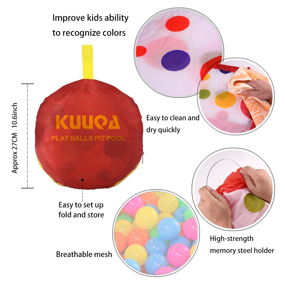 Kuuqa Ball Pit Play Tent with Basketball Hoop for Kids Toddlers Outdoor Indoor Play 4 Ft/120CM (Balls Not Included)