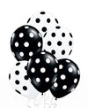 AnnoDeel 50 Pcs 12" Black and White Polka Dot Latex Balloons