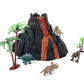 Enjoyin Volcano Dinosaur Playset Including 4 Dinosaurs and 2 Trees Volcano Dinosaur Toys for Kids