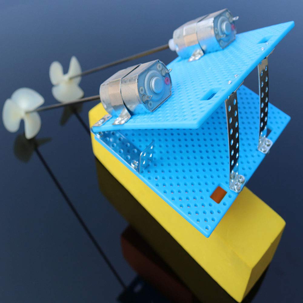Fujiyuan 1 Package DIY Remote Control Boat Propeller Watercraft Dual Motor Shaft RC Module Hobby 180 Type Blue Base Plate