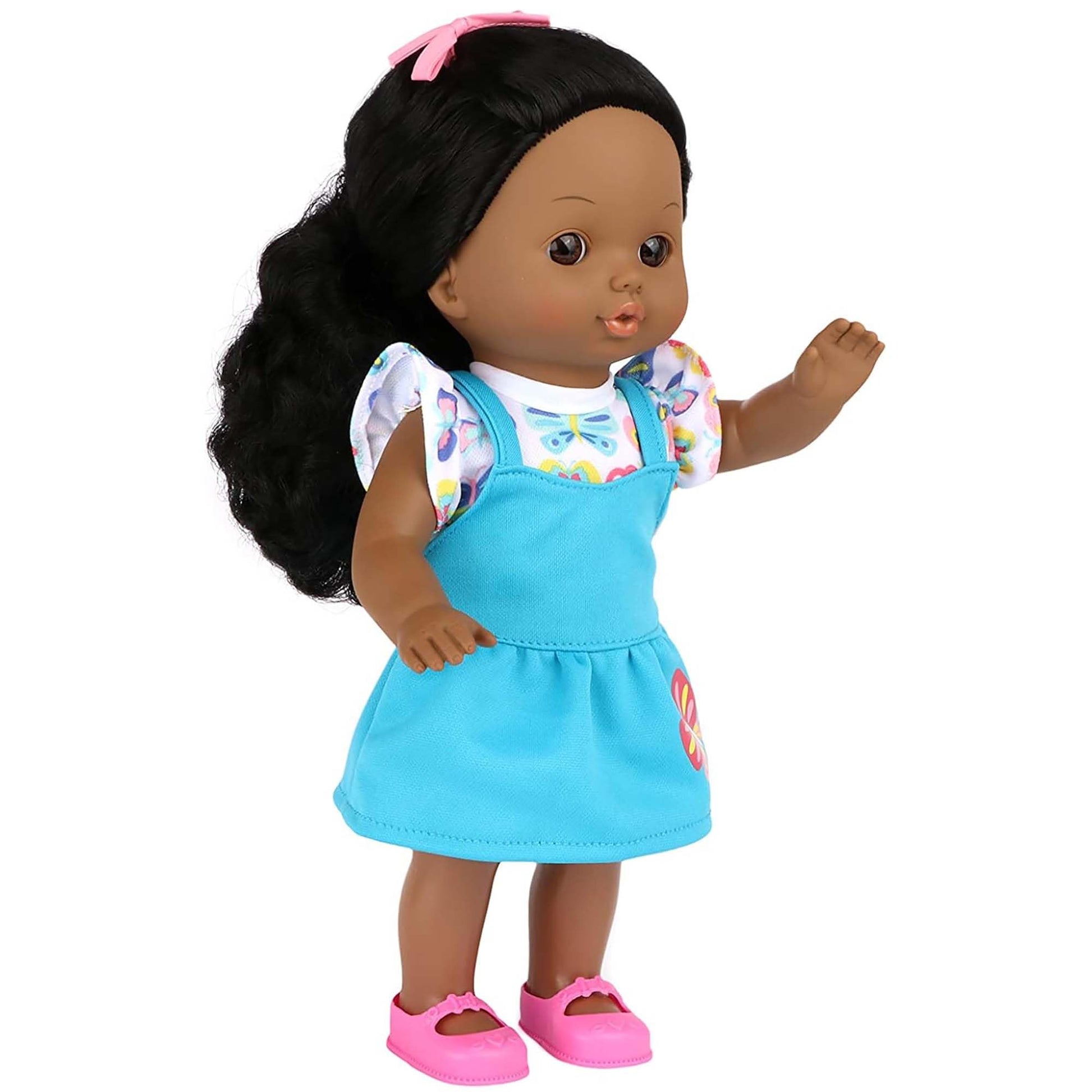 Dream Collection: Hairstylist Play Set - 12" African American Doll - Blue & Butterflies, Salon Beauty Toy Set, Sounds Blow Dryer, Accessories, Kids 3+