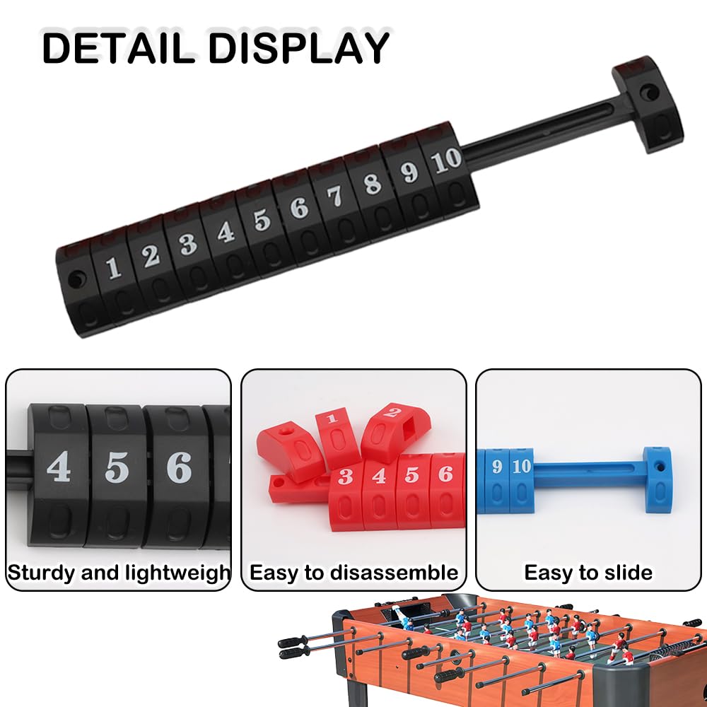 TWZKXC Table Football Counter, 4 Pack Foosball Table Parts Score Counters, Foosball Ball 10 Numbers Scoring Score Counter, Table Football Score Keeper