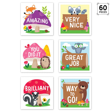 CTP Woodland Friends Rewards Stickers, Student Incentive 60 Stickers per Package (Creative Teaching Press 11100)