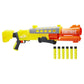 Nerf Fortnite Legendary TAC Dart Blaster, Yellow Glow Lap Design, 6 Dart Mega Drum and 6 Nerf Accustrike Mega Darts, Pump Action F4168