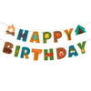 BIEUFBJI Camping Happy Birthday Banner - Outdoor Yard Campsite Decor, Fun House Banner with Campfire Tent Oil Lamp Adventure Camping Birthday Party