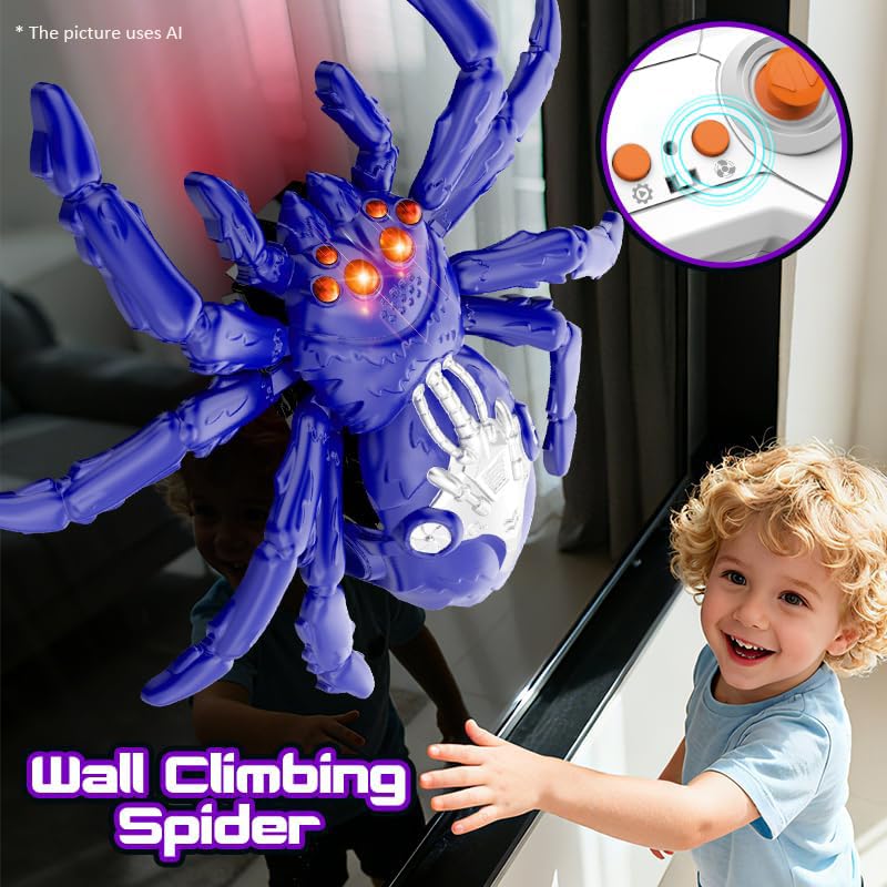 Wall Climbing Gecko Spiders,Realistic Lizard Wall Climbing Toy,Rechargeable Remote Control Robot Kids Toys,Dual Mode Floor & Wall Driving,Christmas