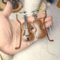 Miniature Violin, Tiny Violin Mini Musical Instrument, Miniature Model Dollhouse, Furniture Crafts Ornament for Dollhouse Fairy Garden Decoration