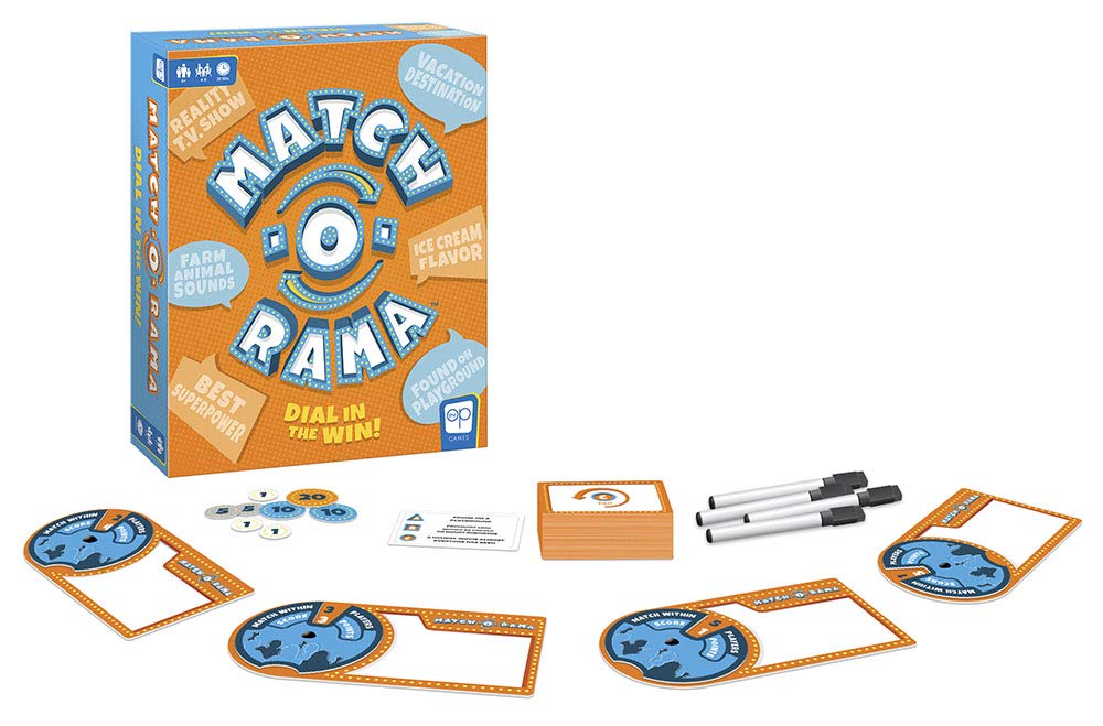USAOPOLY Match-O-Rama Family Board Game | Press-Your-Luck Matching Game Fun for All Ages | 4-8 Players | Ages 8+