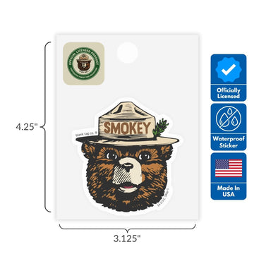 Smokey Bear® 3-Pack Sticker Bundle - Waterproof Stickers for Water Bottles and Laptops