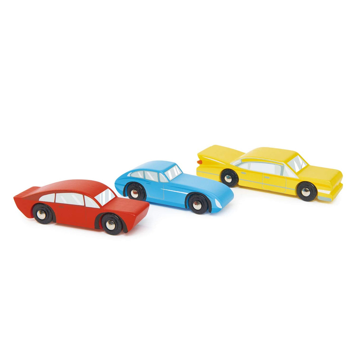 Tender Leaf Toys - Retro Cars - Three Vintage Solid Wood Super Car Set Made with Premium Quality Materials - Encourages Imaginative Roleplay