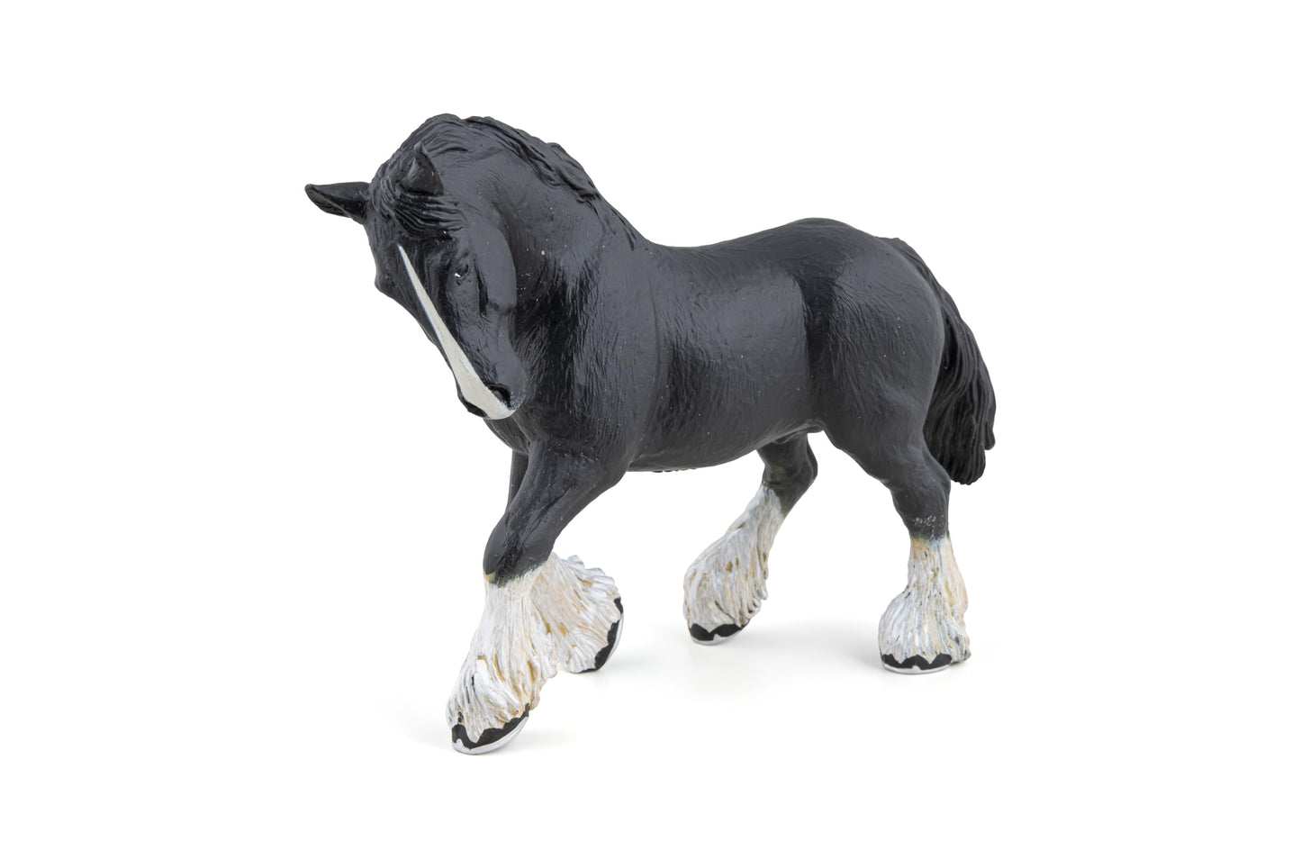 Papo - Black Shire Stallion Figure - 3 Years + - Horses Collection