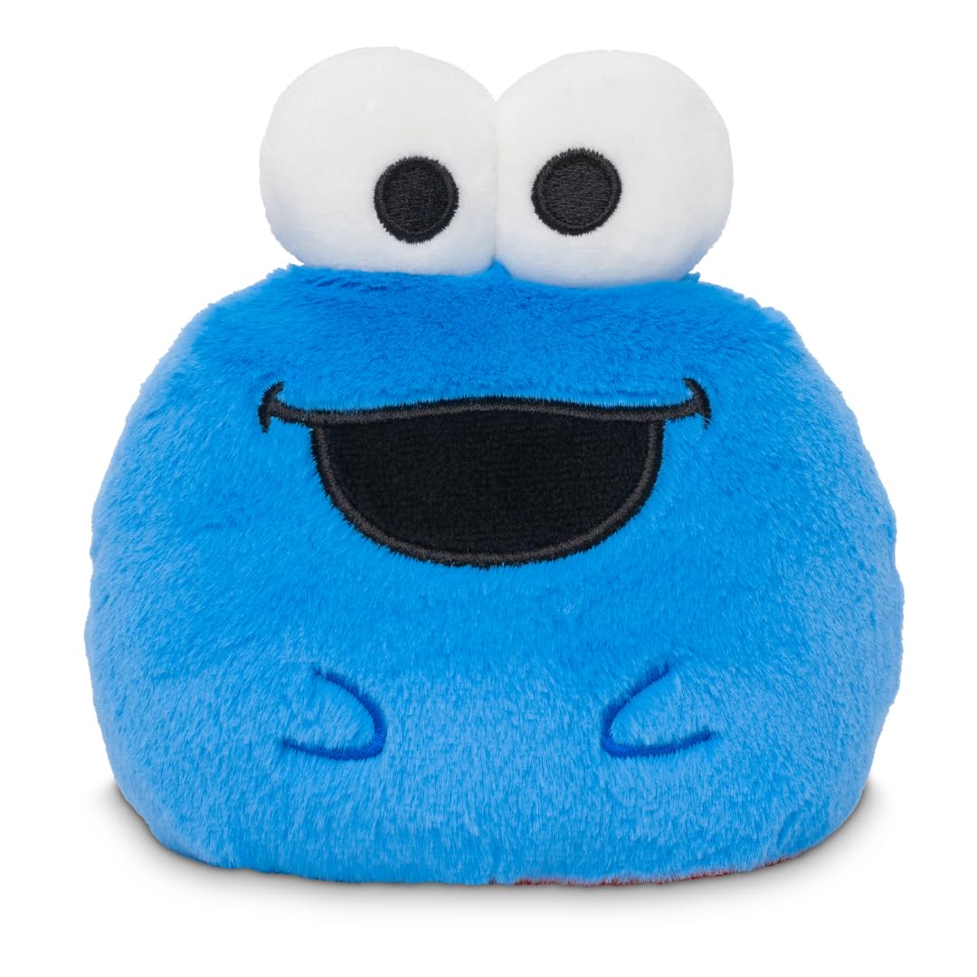 TeeTurtle Elmo and Cookie Monster 4" Reversible Sesame Street Plushie - Cute Kawaii Soft Stuffed Mood Toy for Kids and Adults