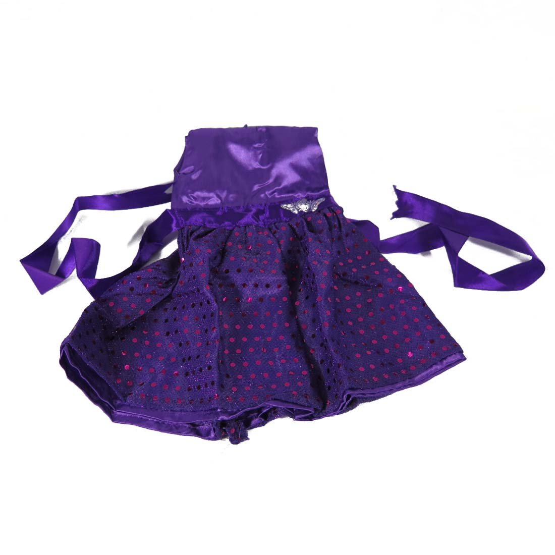 18 Inch Doll Clothes Doll Accessories - Beautiful Purple Dress with Dots Outfit Fits 18 inch Gril Dolls ZK07